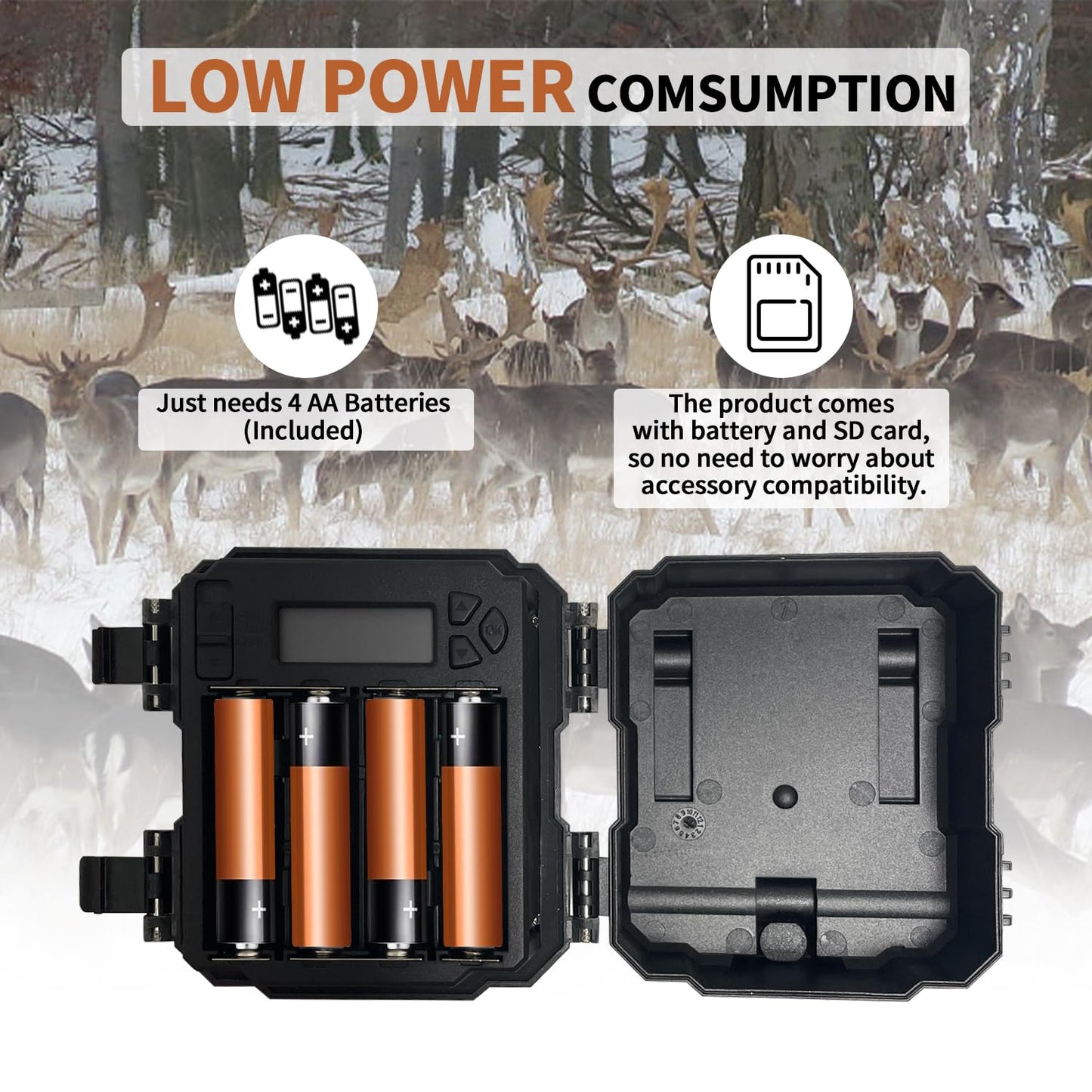 WOSODA Mini Trail Camera 4 Pack 24MP 1080P HD, Game Cam with SD Card, Waterproof Tiny Hunting Camera Night Vision Motion Activated with Fast Trigger Time for Outdoor Wildlife Monitoring