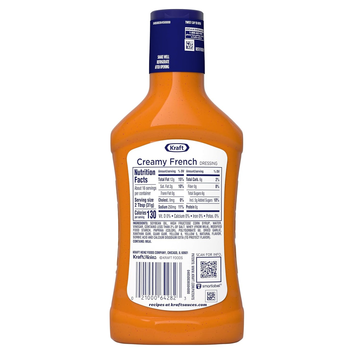 Kraft Creamy French Dressing, 16 fl oz Bottle