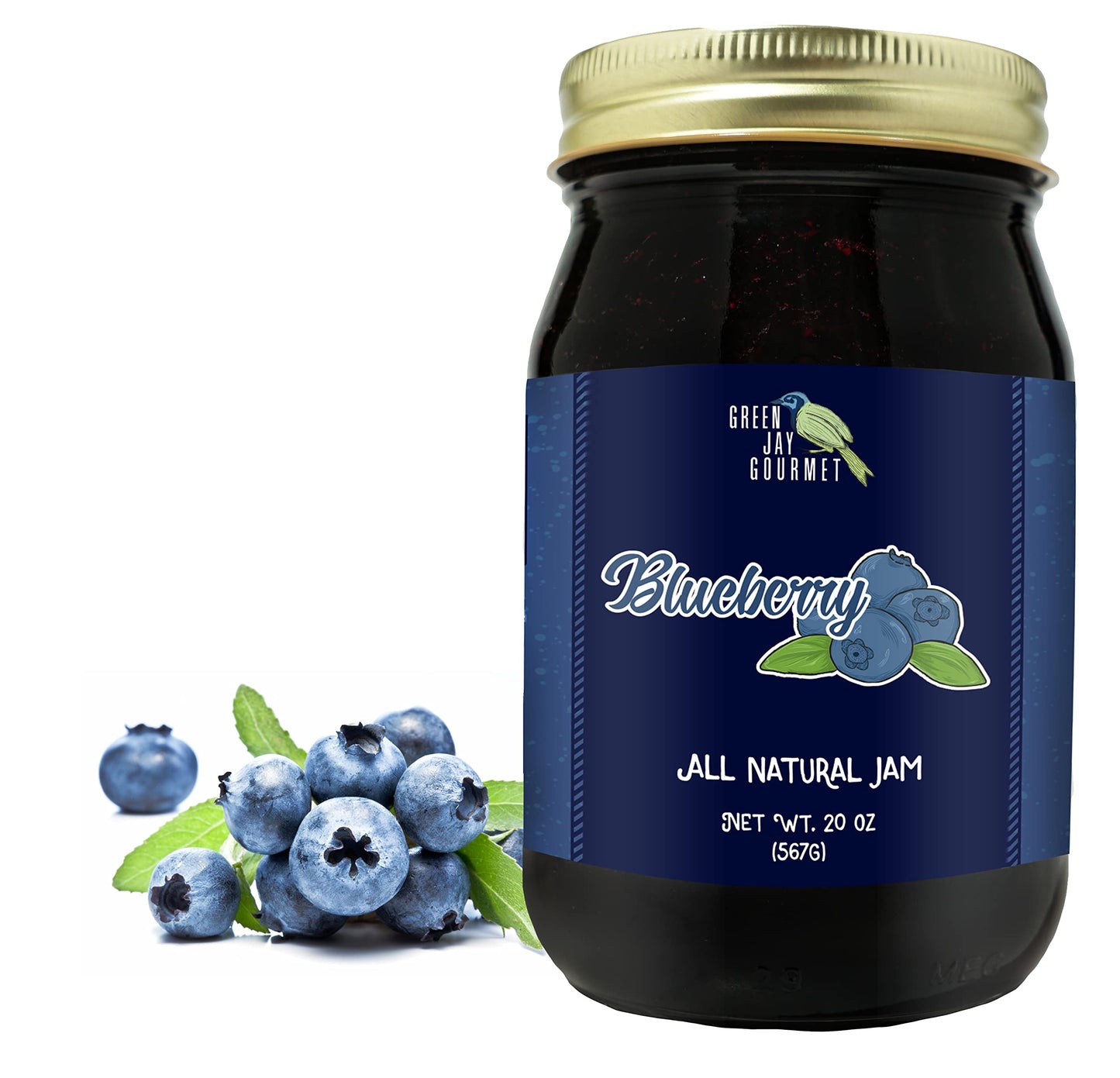 Green Jay Gourmet Spicy Jam Variety Pack - All-Natural Raspberry Jalapeno Jam, Strawberry Jalapeno Jam, Blackberry Jalapeno Jam - Vegan, Gluten-free Jam - No Preservatives - USA Made - 3 x 20 Ounces