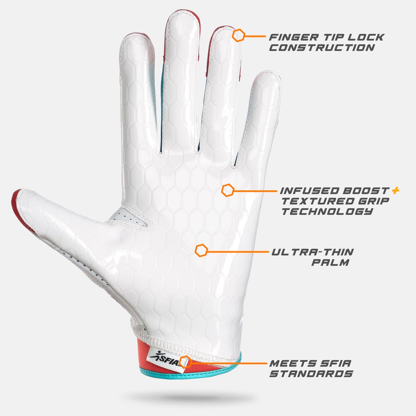 Grip Boost DNA 2.0 Football Gloves with Engineered Stick - Adult Sizes (White Grip Tok, X-Large)