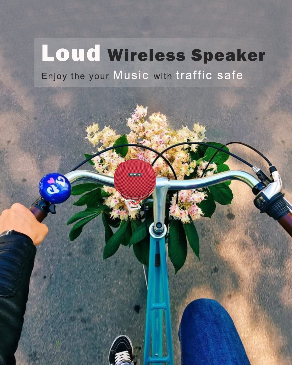 Inwa Portable Bluetooth Speaker, Bike Speakers with Speed Display, Wireless Speaker with 480 Mins Super Long of Playtime. Decent Sound, Compact Size and Loudness for Riding, Hiking, Showering, Golfing