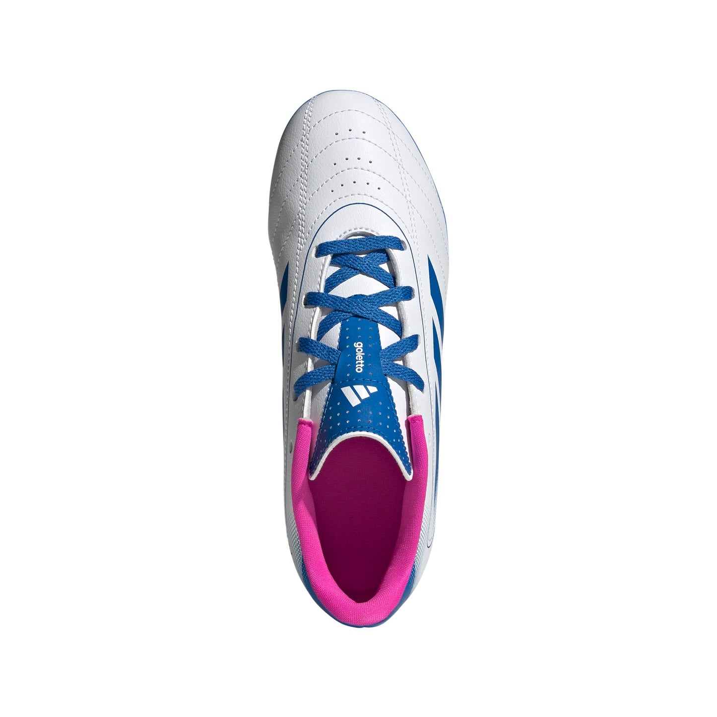 adidas Goletto IX Firm Multi Ground Sneaker, White/Bright Royal/Team Shock Pink, 6 US Unisex Big Kid