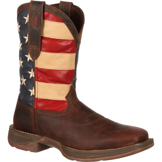 Durango Men's Patriotic Pull-On Western Flag Boots Brown