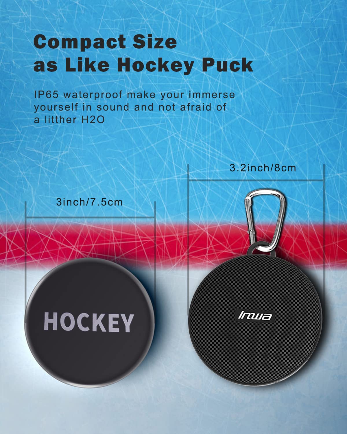 Inwa Portable Bluetooth Speaker, Bike Speakers with Speed Display, Wireless Speaker with 480 Mins Super Long of Playtime. Decent Sound, Compact Size and Loudness for Riding, Hiking, Showering, Golfing