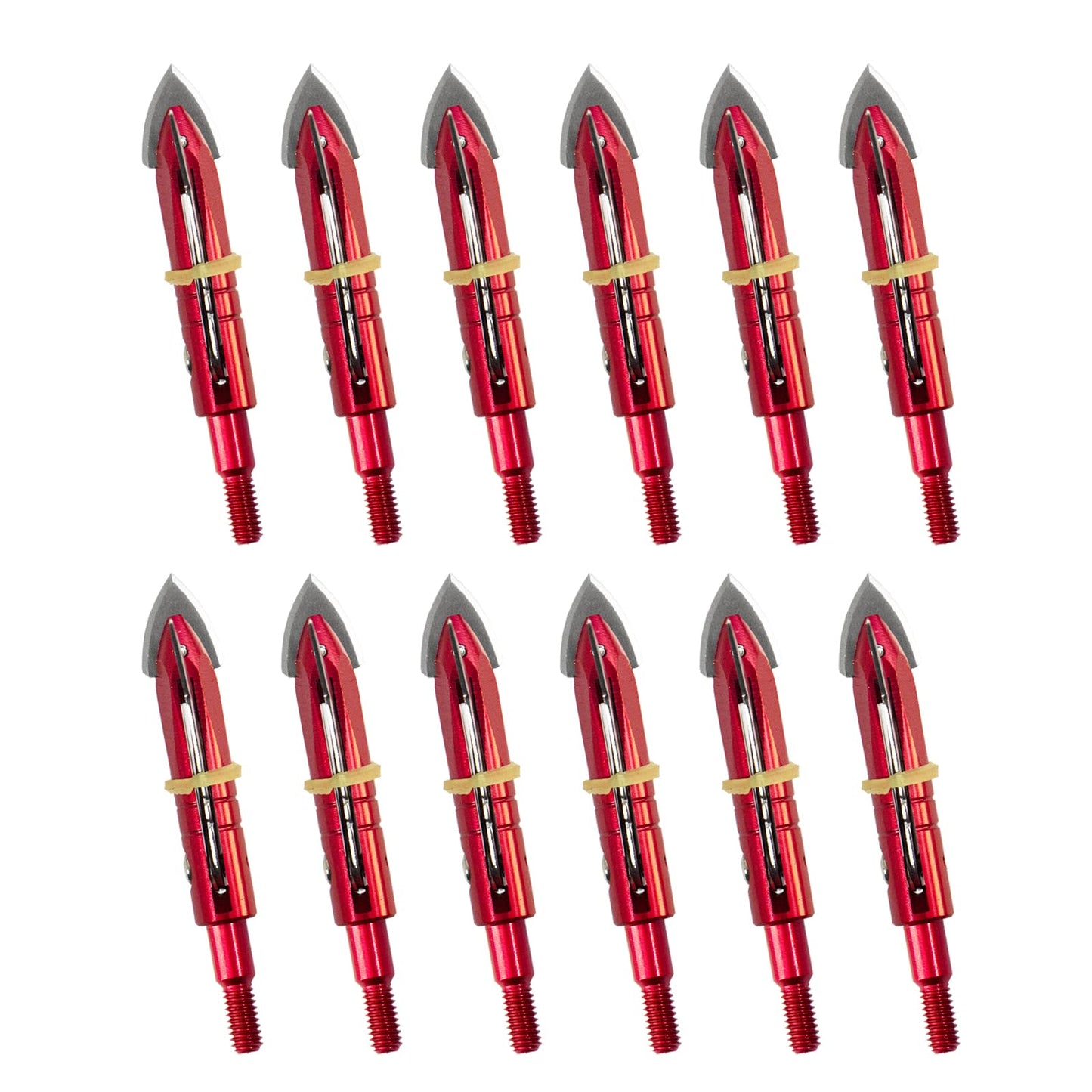 12pcs Hunting Broadheads 100 Grain Archery Broadheads New Stell Broadheads + 1 pcs Black Broadhead Case for Arrowheads