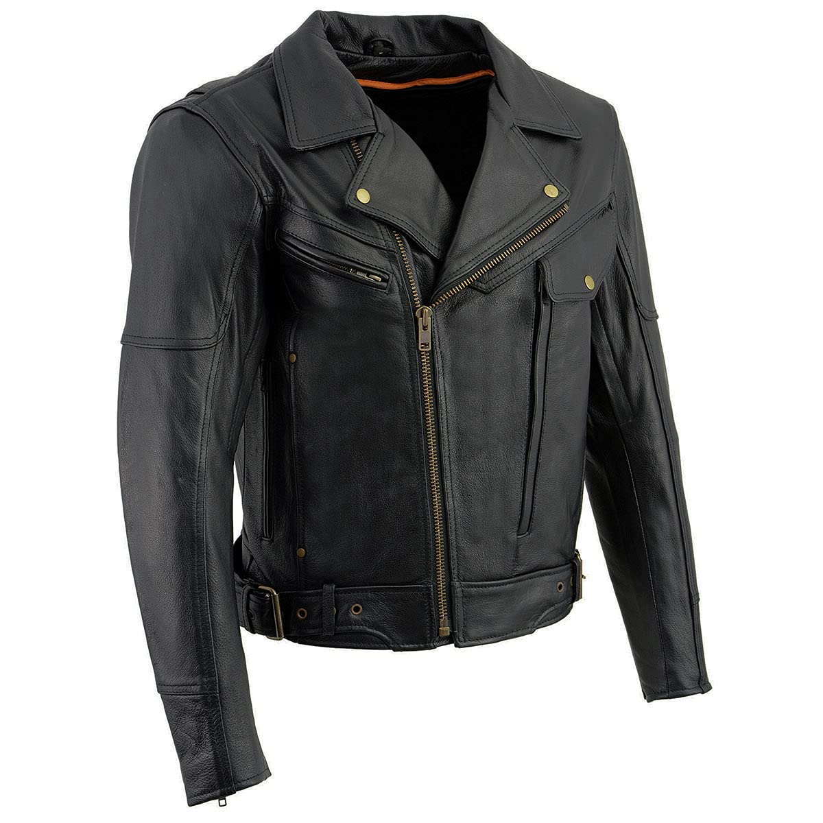 Milwaukee Leather LKM1781 Men's The Legend Classic Black Premium Leather Motorcycle Jacket w/Quilted Liner
