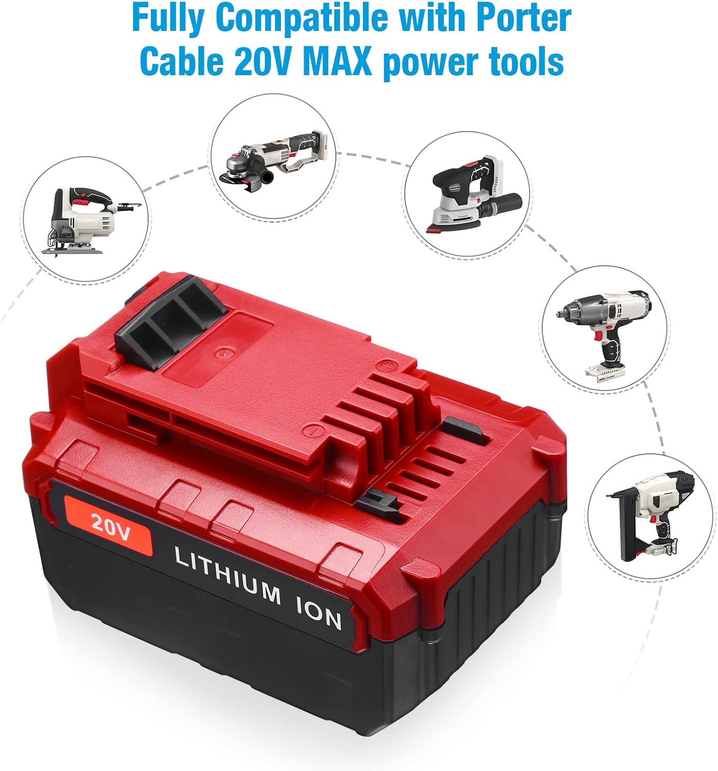 Powerextra 2 Pack 6.0Ah 20V MAX Lithium Replacement Battery Compatible with Porter Cable PCC685L PCC680L