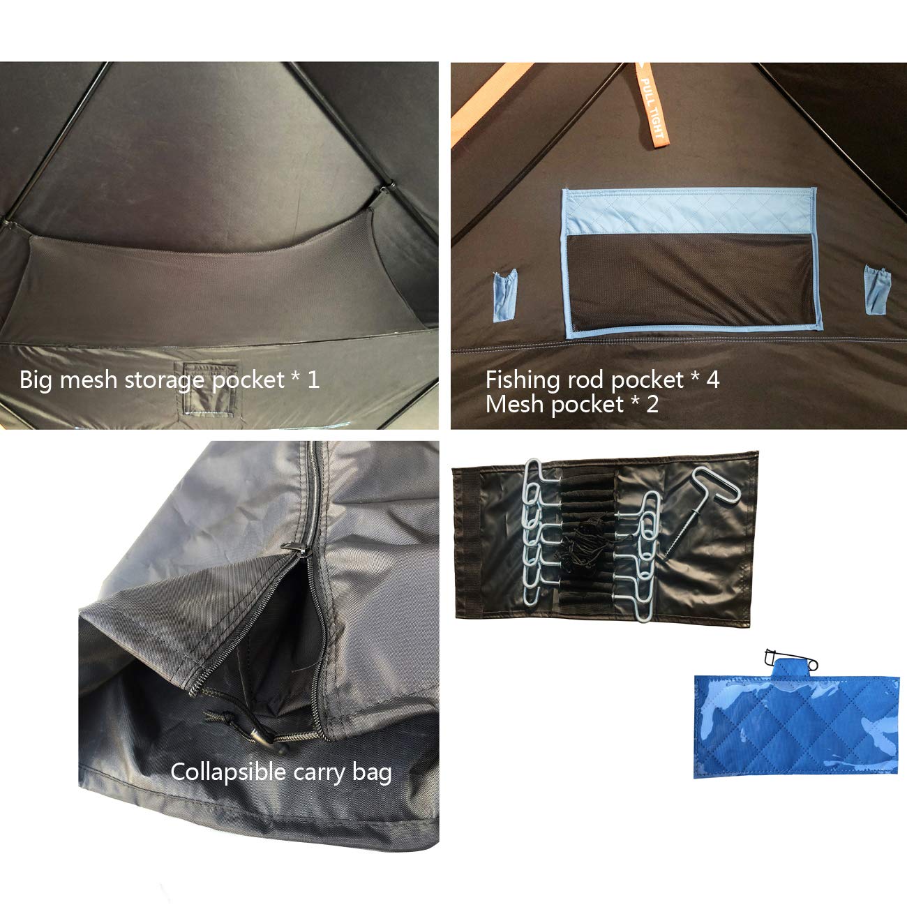6 Person Portable Ice Fishing Shelter with 2 Big Doors-Diamond Door Guard System Ice Fishing Camping Tent