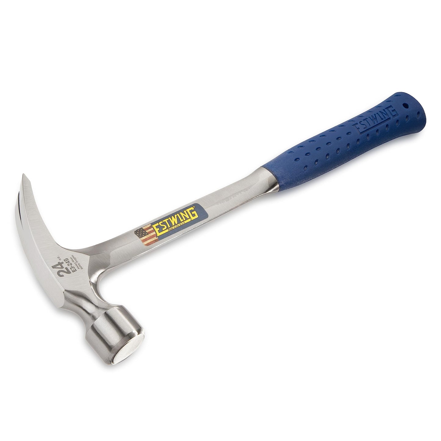 ESTWING Framing Hammer - 22 oz Long Handle Straight Rip Claw with Milled Face & Shock Reduction Grip - E3-22SM