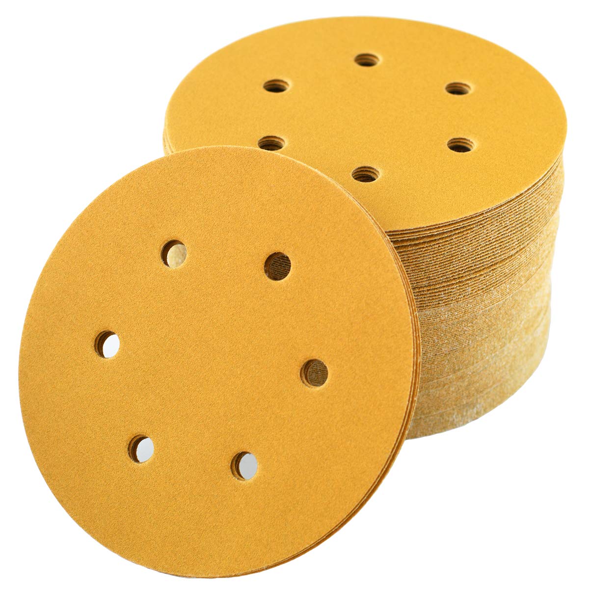 6-Inch 6-Hole Hook and Loop Sanding Discs 600-Grit, Random Orbital Sandpaper for Automotive and Woodworking, 100-Pack