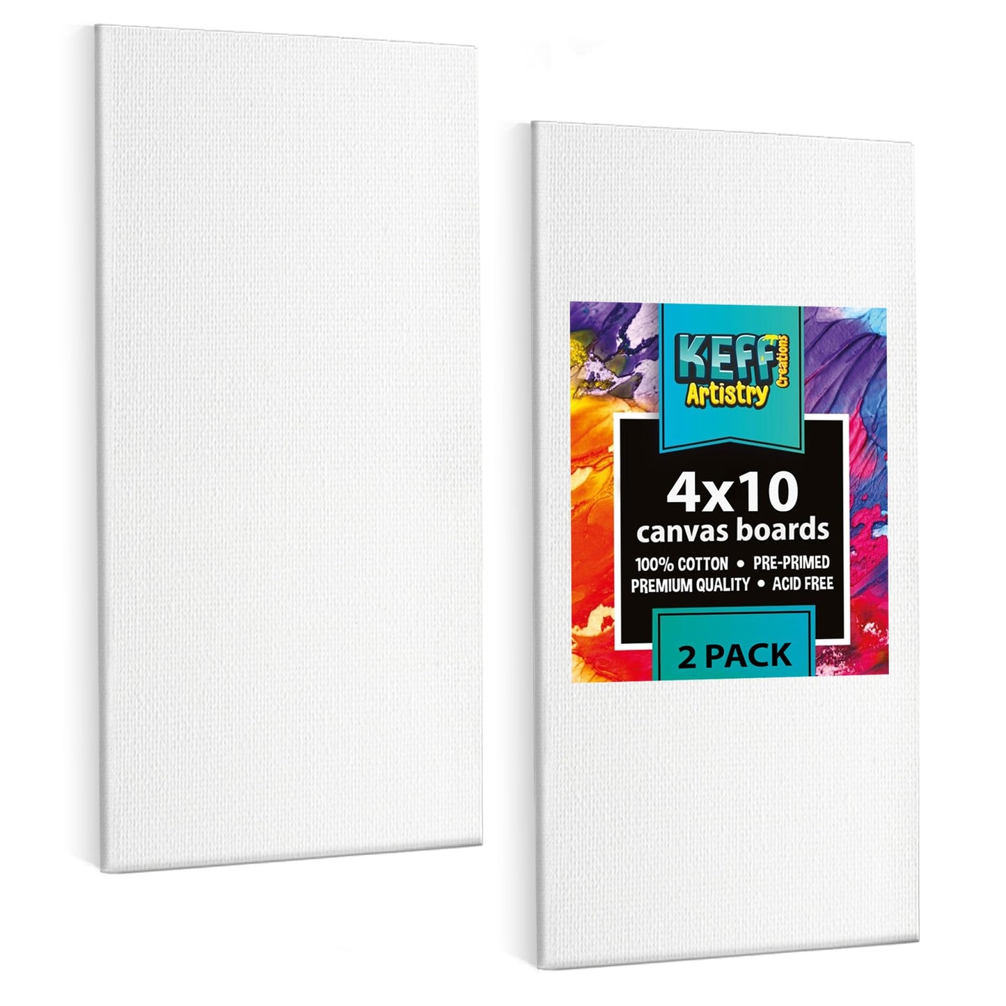KEFF 24-Pack Bulk Canvas for Painting, 6 of 5x7, 8x10, 9x12, 11x14 Canvas Boards for Painting, Art Supplies for Adults & Kids - 100% Cotton Primed Painting Canvas for Acrylic, Oil, Watercolor, Tempera