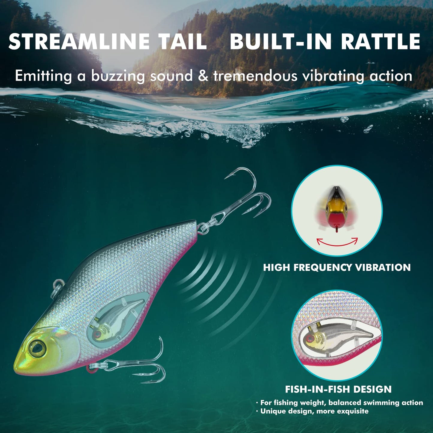 TRUSCEND Swimmax for Saltwater and Freshwater, Realistic Fishing Lures for Bass Trout Crappie Walleye Pike Bluegill Salmon, Swimbait for Bass Fishing, Amazing Fishing Gear Gifts for Family Fishing