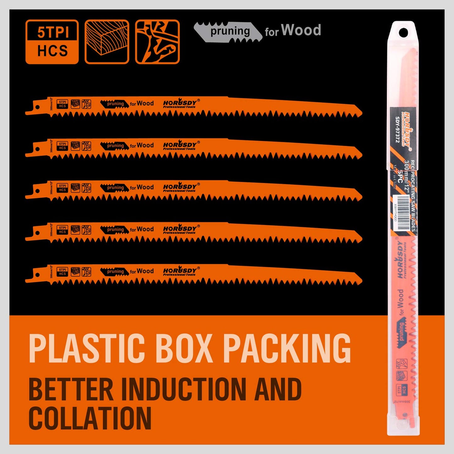 HORUSDY 10-Piece Reciprocating Saw Blades Set, Metal & Woodcutting Saw Blades