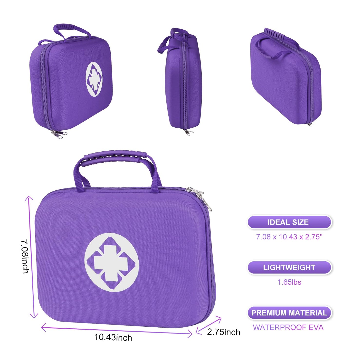 276PCS First Aid Kit Home Car Camping Hiking Emergency Supplies Small Compact Lovely Bag for School Outdoor, Basic Outdoor Essentials Survival Kit for Travel AMORNING