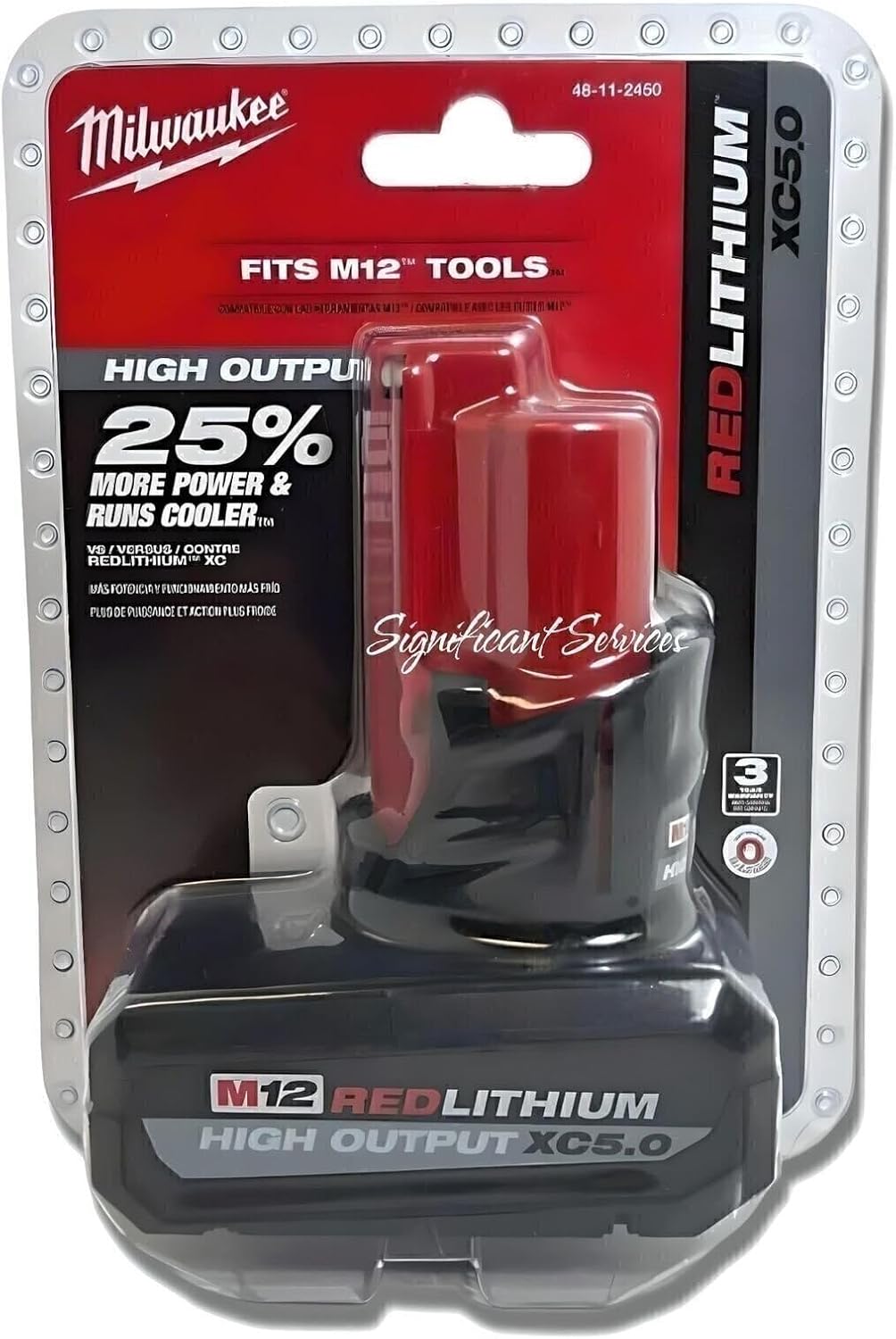 Milwaukee 48-11-2450 12V Lithium-Ion High Output 5Ah Battery Pack (G0803029)