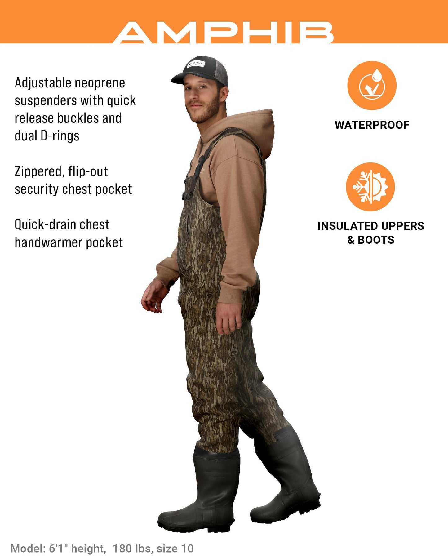 FROGG TOGGS Amphib Neoprene Bootfoot Camo Chest Wader