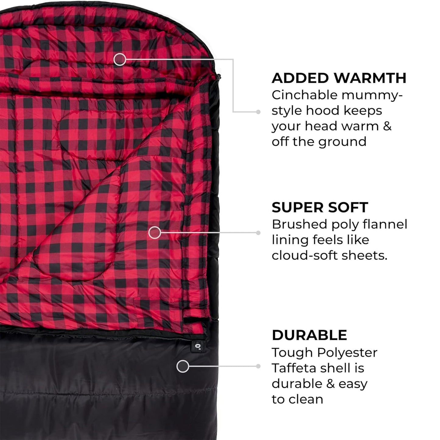 TETON Sports Celsius XXL, 0 Degree Sleeping Bag with Compression Sack, Right Zipper, and SuperLoft Elite Material for Camping and Base Camp, Black