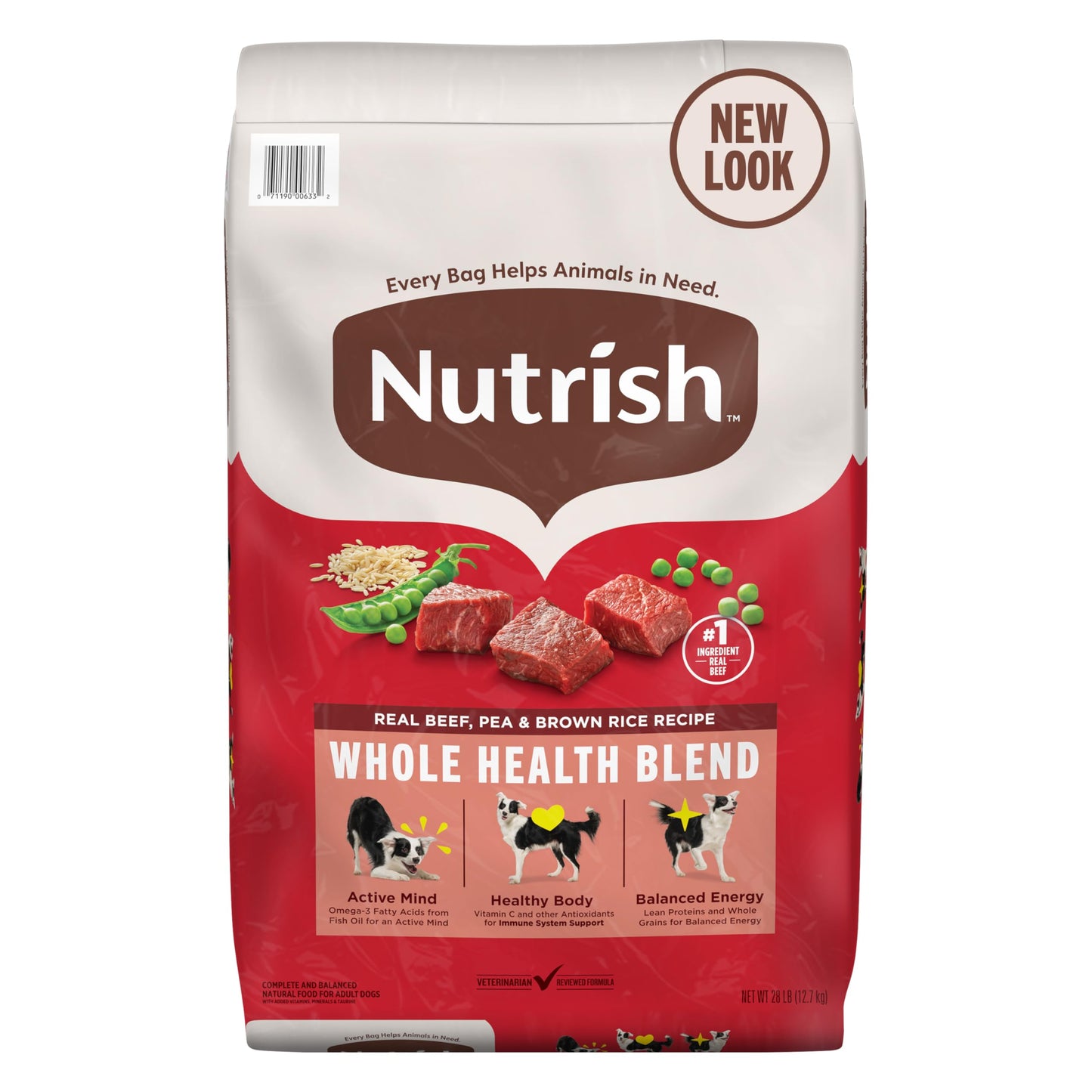 Nutrish Dry Dog Food, Real Beef, Pea & Brown Rice Recipe Whole Health Blend for Adult Dogs, 40 lb. Bag, Packaging May Vary (Rachael Ray)