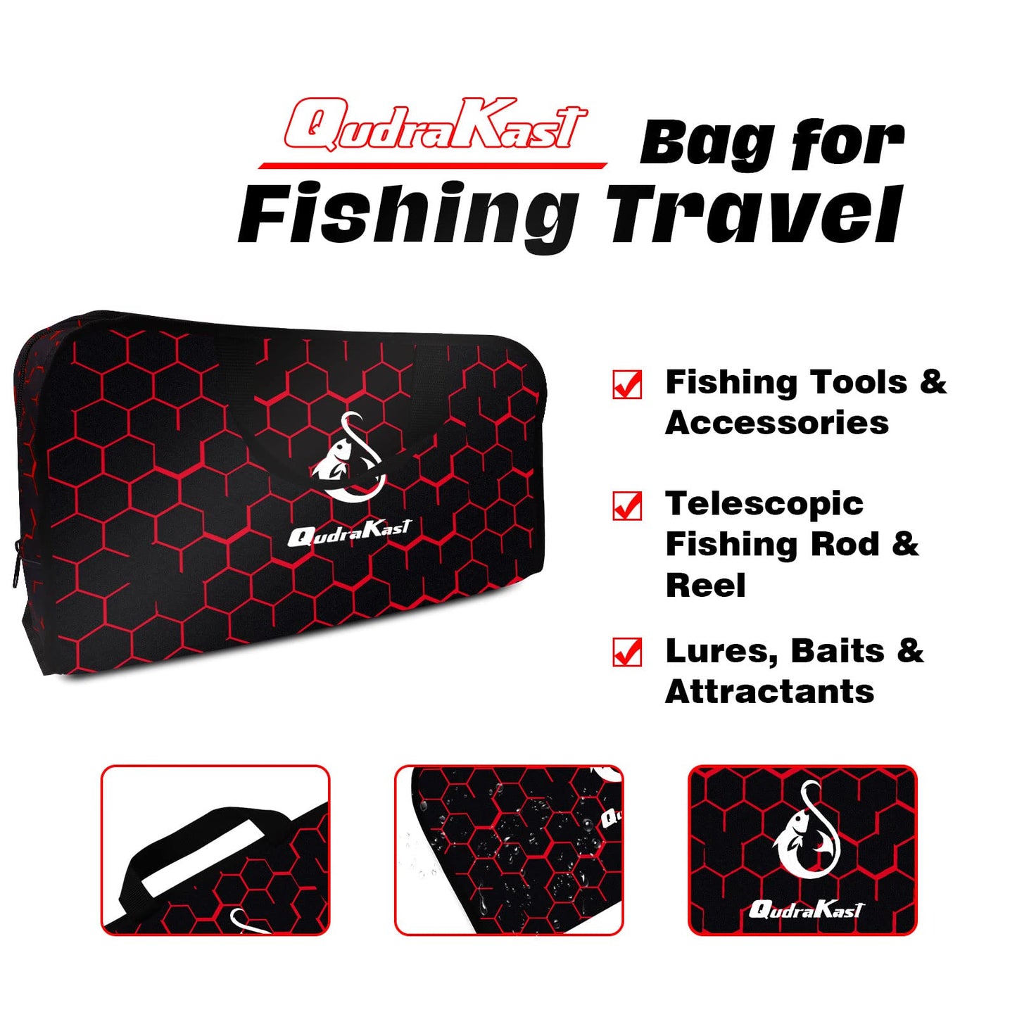 Fishing Rod and Reel Combos, Unique Design with X-Warping Painting, Carbon Fiber Telescopic Fishing Rod with Reel Combo Kit with Tackle Box, Best Gift for Fishing Beginner and Angler