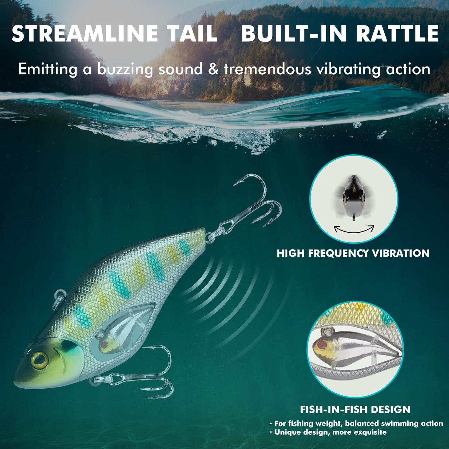 TRUSCEND Swimmax for Saltwater and Freshwater, Realistic Fishing Lures for Bass Trout Crappie Walleye Pike Bluegill Salmon, Swimbait for Bass Fishing, Amazing Fishing Gear Gifts for Family Fishing