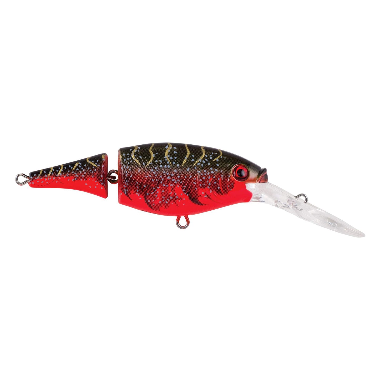 Berkley Flicker Shad Jointed Crankbait, 2 Pack, Red Tiger, 1/3 oz, 2 3/4in, 7'-9' Dive Depth