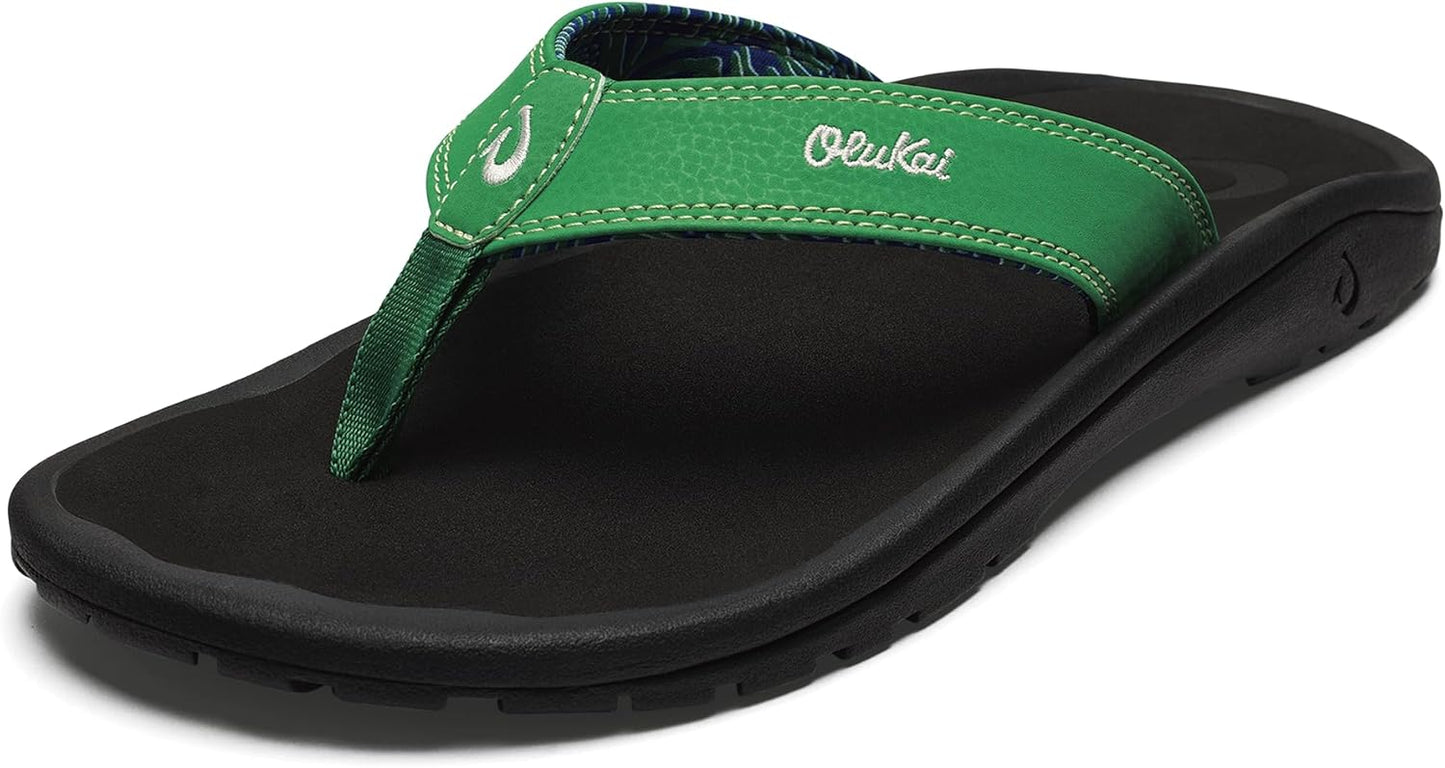 OLUKAI Ohana Men's Beach Sandals, Water Resistant Flip Flops, Arch Support & Comfort Fit, Lightweight & Durable, Enhanced Grip & Traction