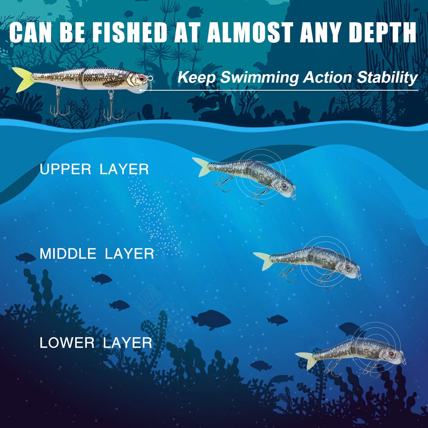 TRUSCEND Swimmax for Saltwater and Freshwater, Realistic Fishing Lures for Bass Trout Crappie Walleye Pike Bluegill Salmon, Swimbait for Bass Fishing, Amazing Fishing Gear Gifts for Family Fishing