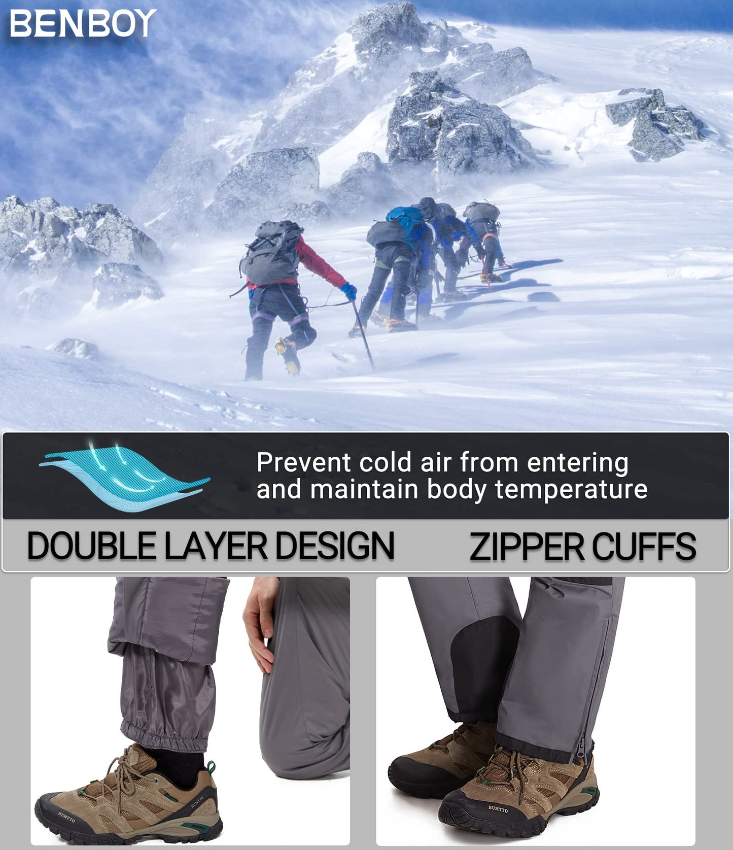 BenBoy Women's Snow Bibs Ski Waterproof Windproof Insulated Overalls Ripstop Snowboard Pants Winter