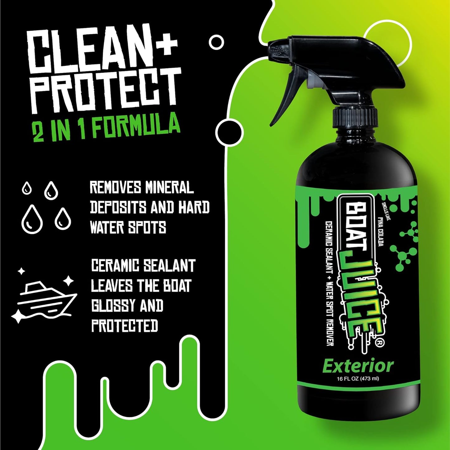 Boat Juice Necessity Boat Cleaner Kit | Exterior Water Spot Remover, Interior Seat & Vinyl Cleaner, 2 Microfiber Towels | Boat Cleaning & Detailing Kit, Marine Accessories | Made in USA (Kit)