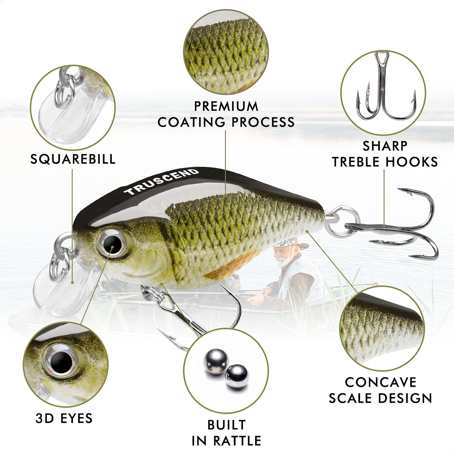 TRUSCEND Swimmax for Saltwater and Freshwater, Realistic Fishing Lures for Bass Trout Crappie Walleye Pike Bluegill Salmon, Swimbait for Bass Fishing, Amazing Fishing Gear Gifts for Family Fishing
