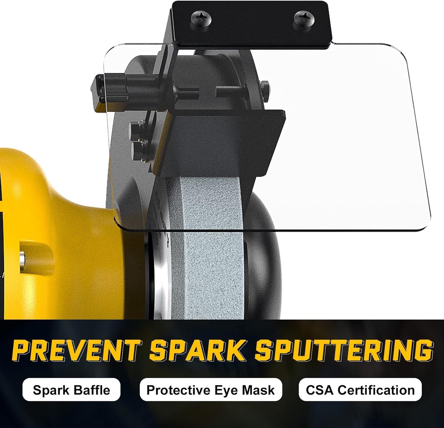 4.8A 3/4HP 8-Inch Bench Grinder, 3600rpm Table Grinder with Two Protective Eye Masks and Two Grinding Wheels Multipurpose Grinders for Metal, Knife, Dental, Amber, Jewelry, Jade