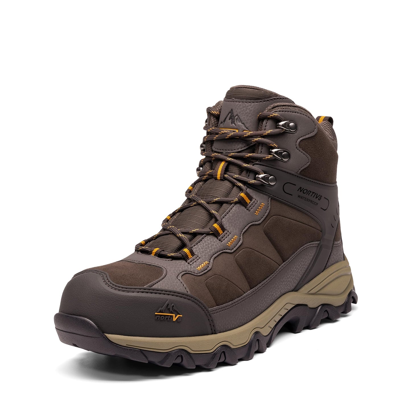 NORTIV 8 Waterproof Steel Toe Boots for Men Slip Resistant Safety Industrial Boots