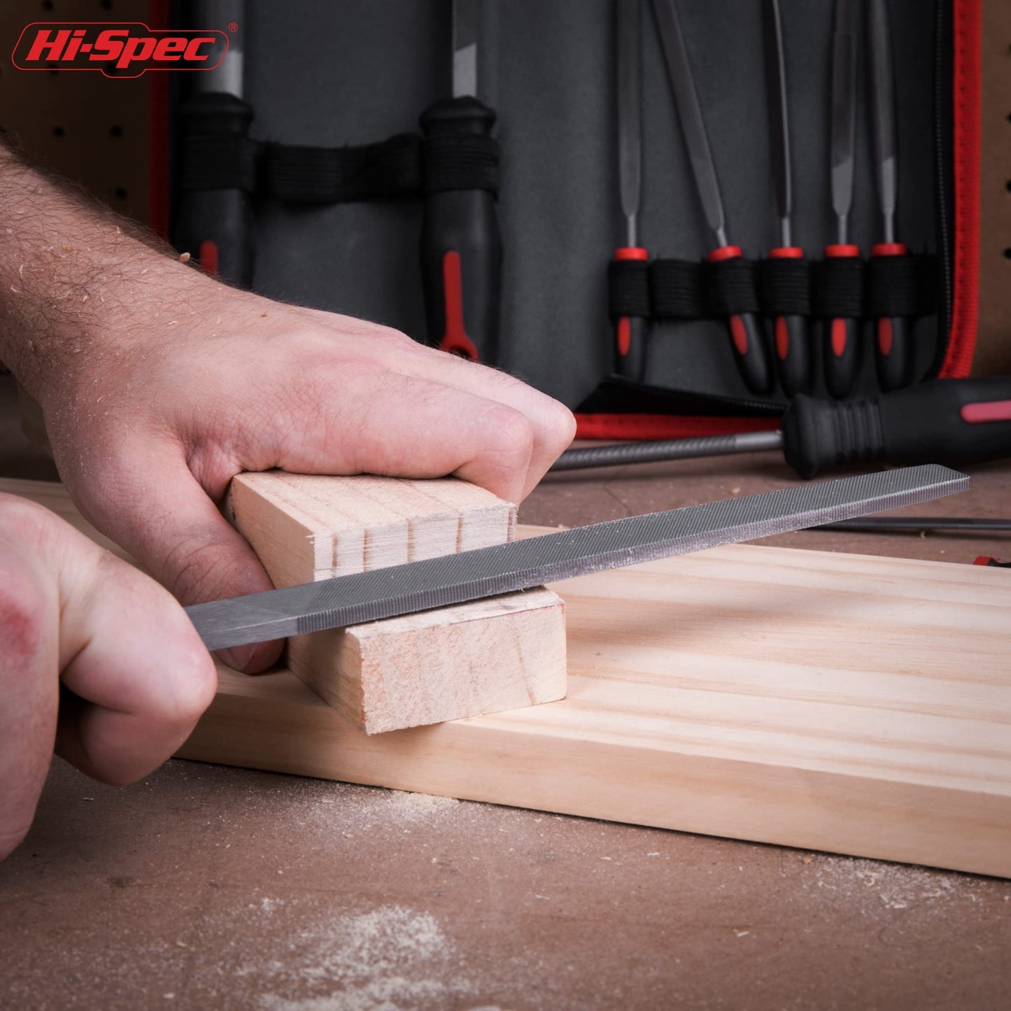 Hi-Spec 17 Piece Metal Hand & Needle File Tool Kit Set. Large & Small Mini T12 Carbon Steel Flat, Half-Round, Round & Triangle Files. Complete in a Zipper Case with a Brush