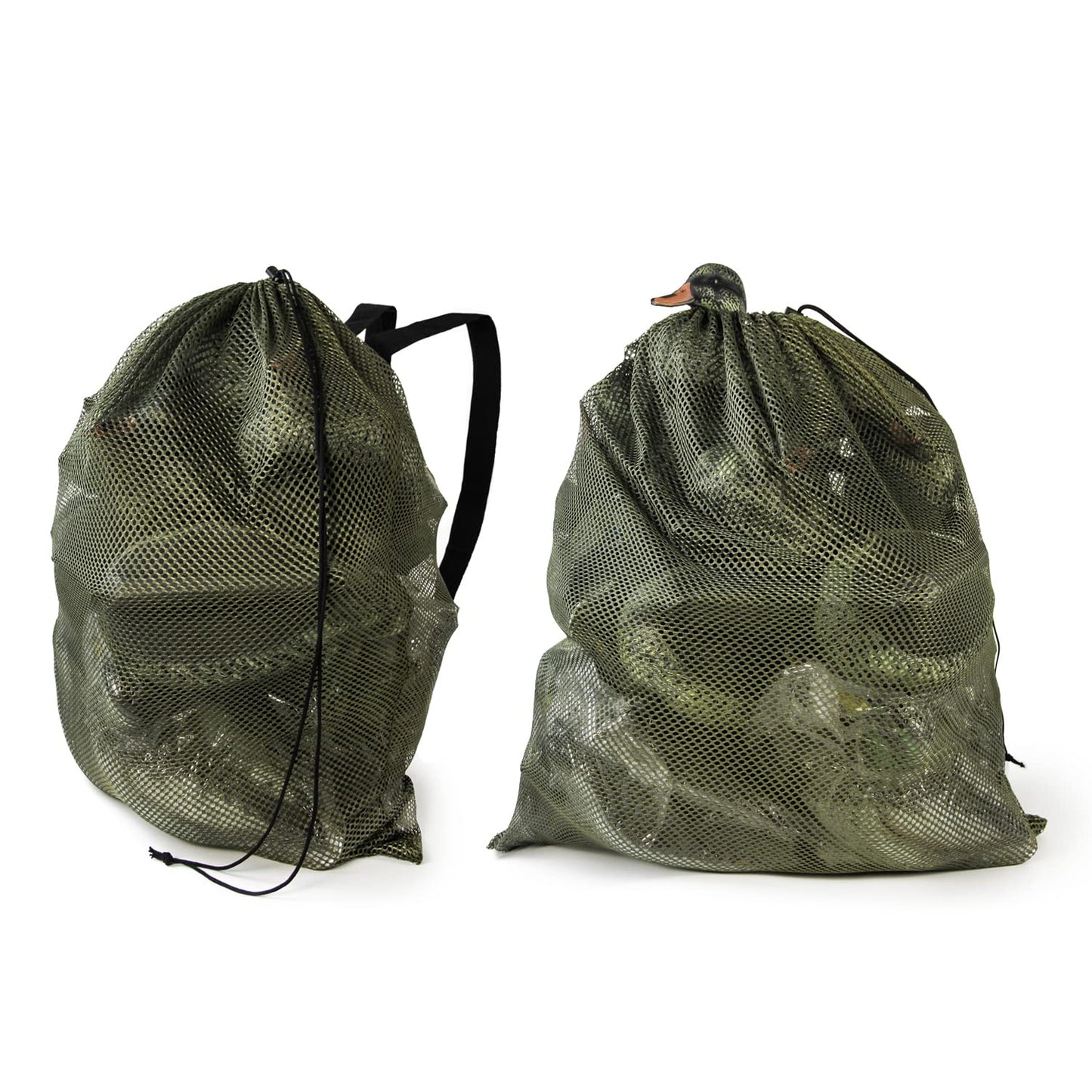 GUGULUZA Mesh Decoy Bags, Green/Camo Duck Decoy Bag for Goose/Turkey/Waterfowl/Pigeon, Light Weight Carrying Storage Backpack for Hunting