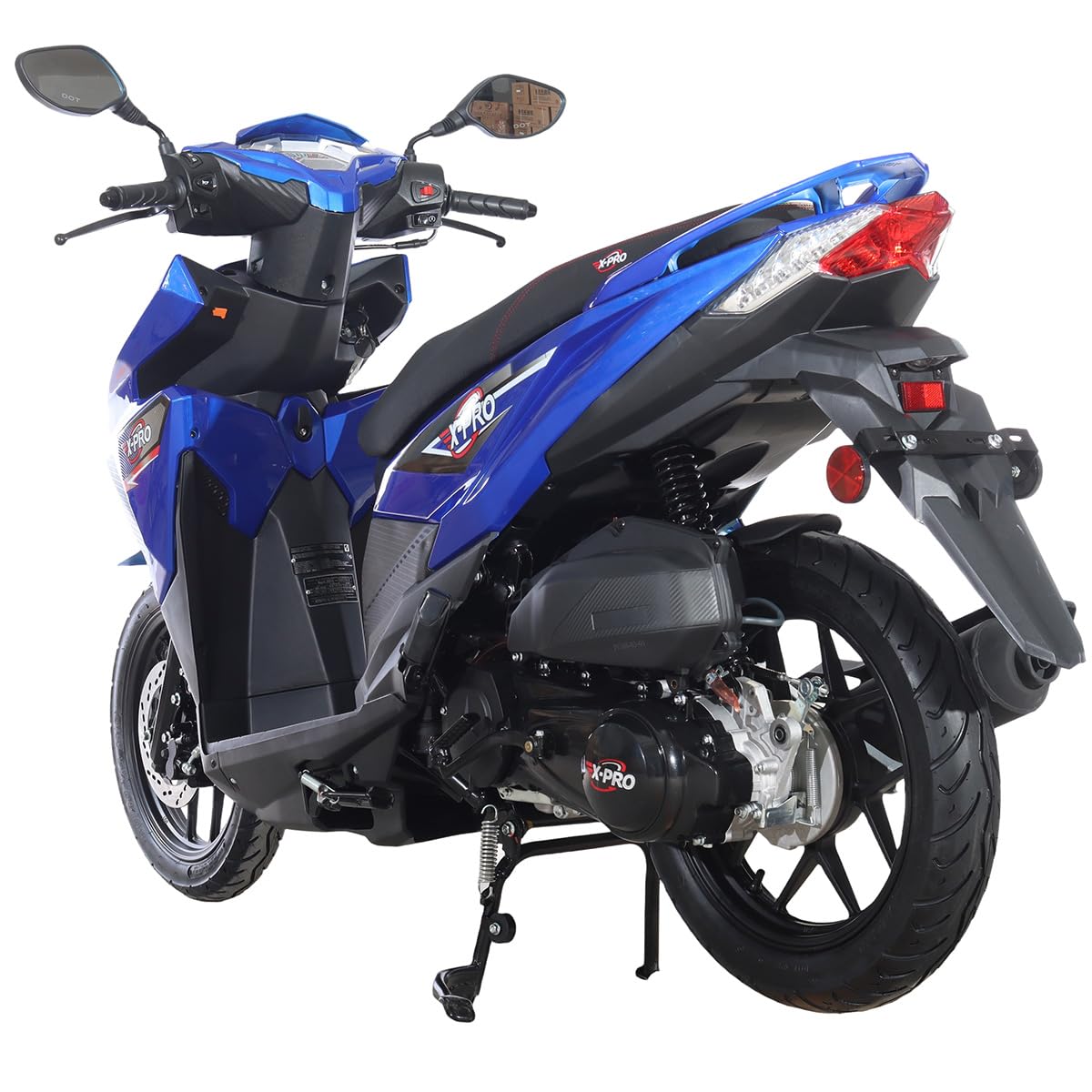 X-PRO Orion 200 Gas Moped Adult Gas Street Moped with 14" Wheels! LED Headlight!