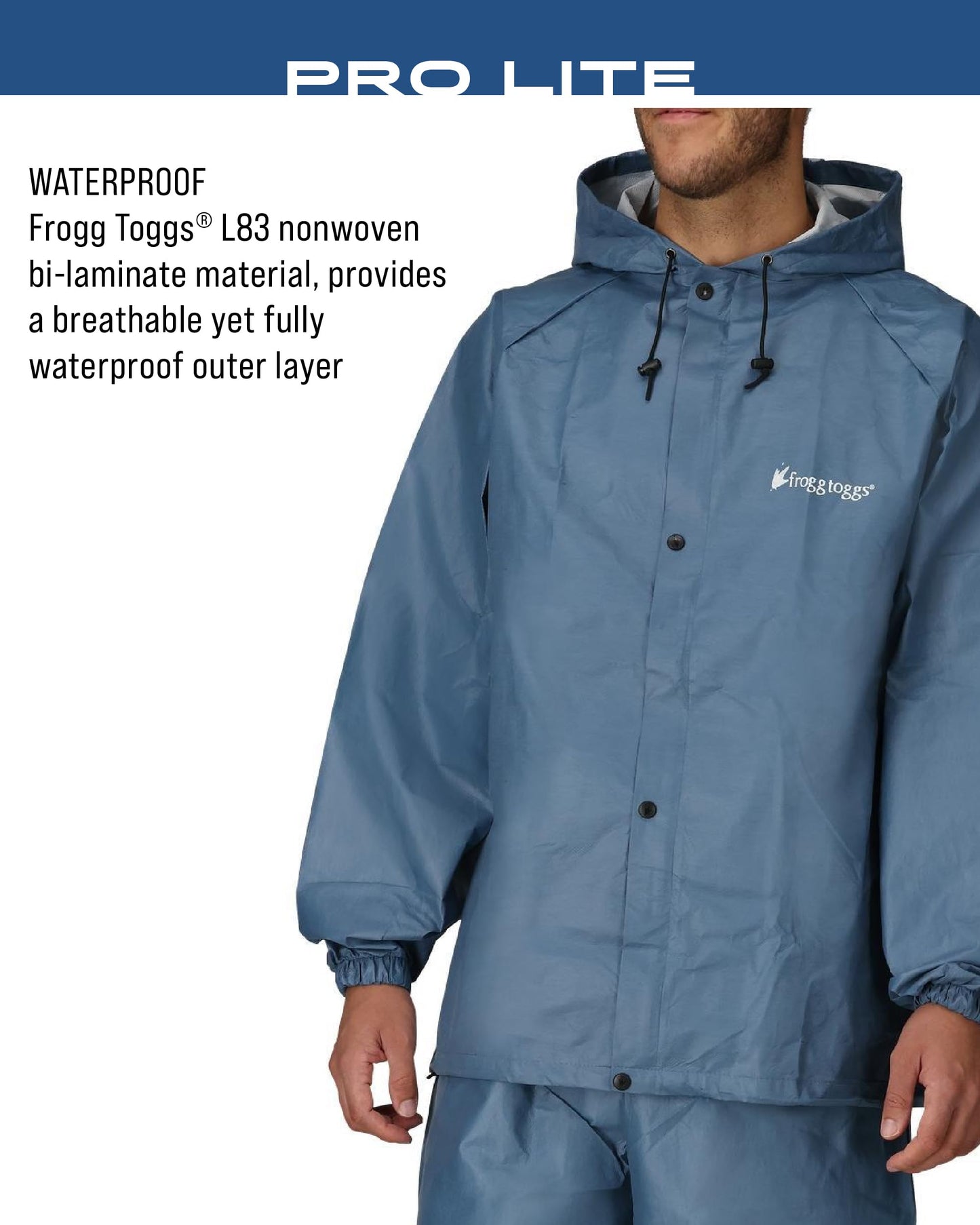 FROGG TOGGS Men's Pro Lite Rain Suit, Waterproof, Breathable, Dependable Wet Weather Protection