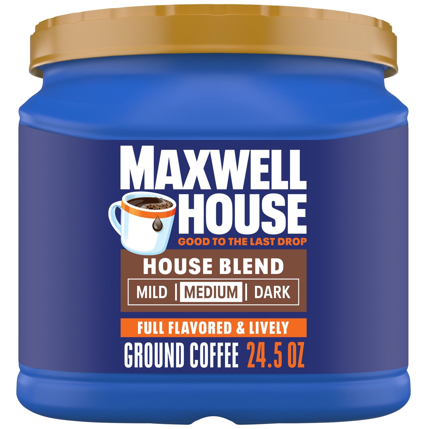 Maxwell House Breakfast Blend Mild Roast Ground Coffee, 38.8 oz Canister