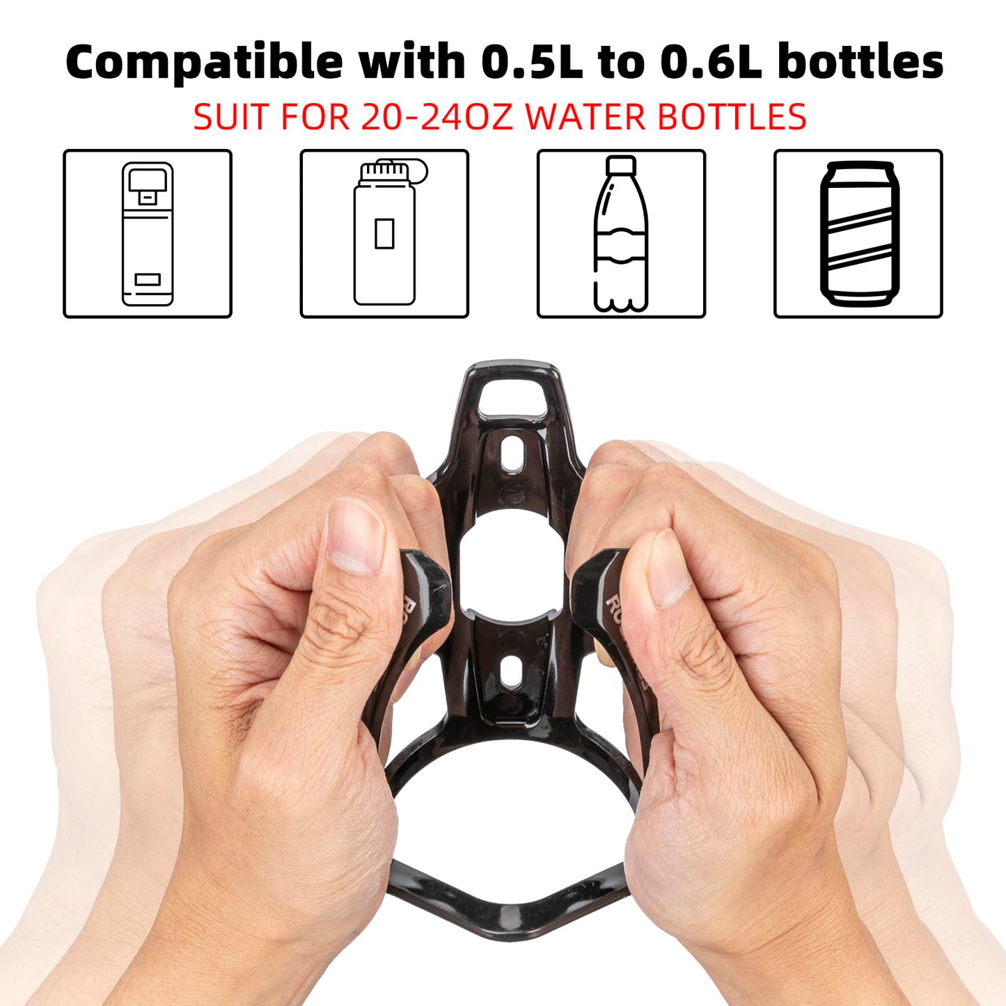 ROCKBROS Bike Water Bottle Holder Ultra-Light Bicycle Bottle Cages with Screws Tool, Universal Bike Cup Holder Rack for Road MTB Bikes…
