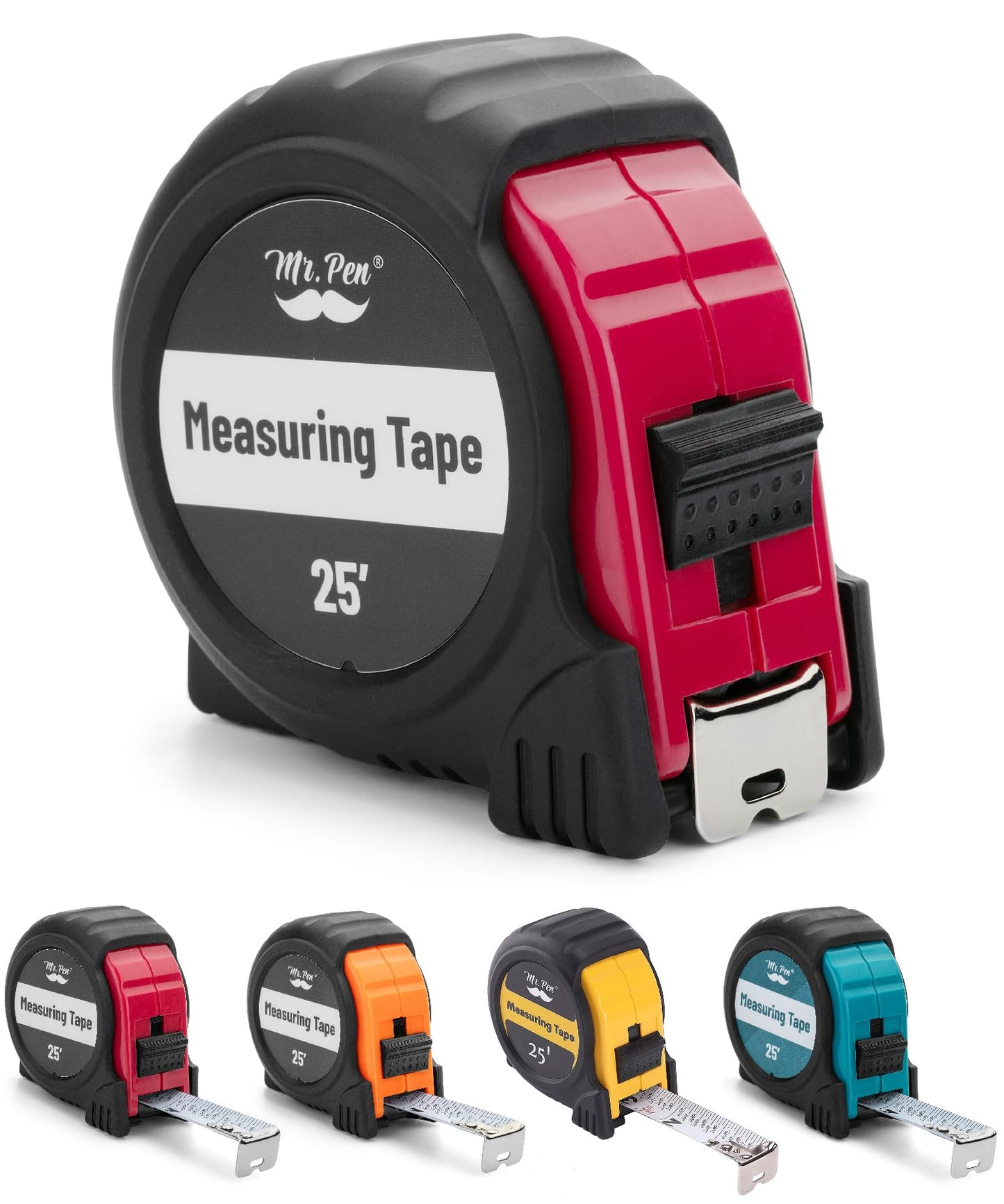 Mr. Pen 25-Foot Steel Retractable Tape Measure with Easy Read Fractions