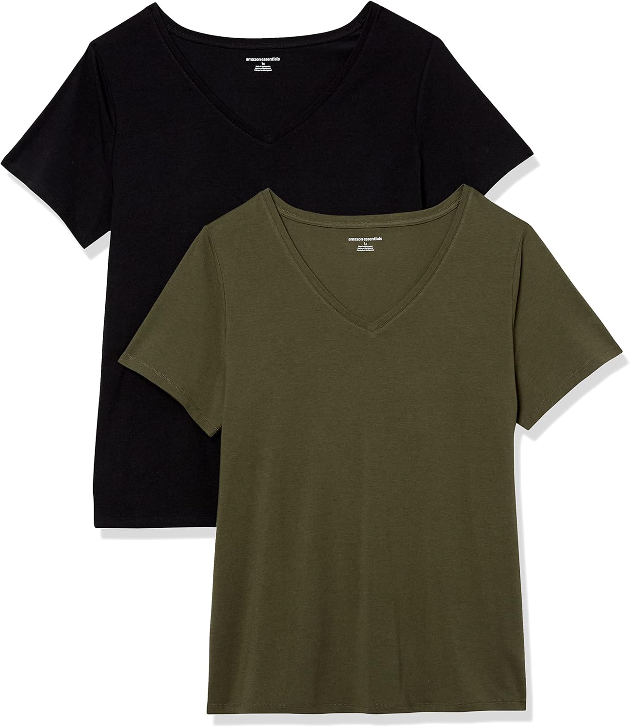 Amazon Essentials Women's Plus Size Short-Sleeve V-Neck T-Shirt