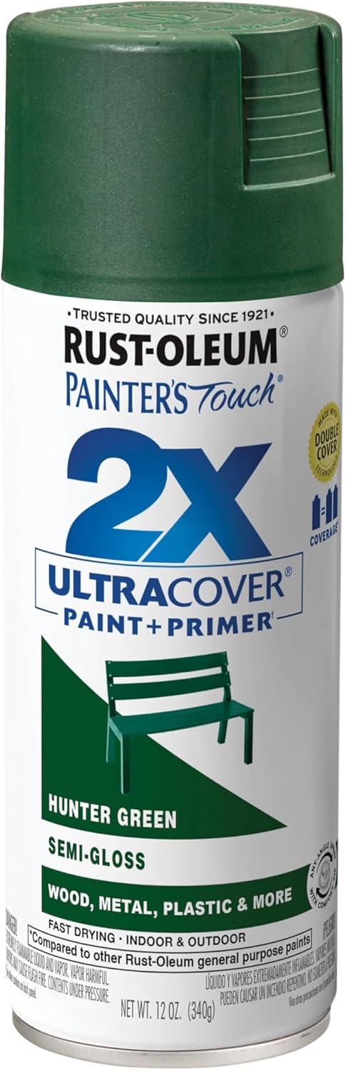 Rust-Oleum 331182 Painter's Touch 2X Ultra Cover Spray Paint, 12 oz, Ultra Matte Black