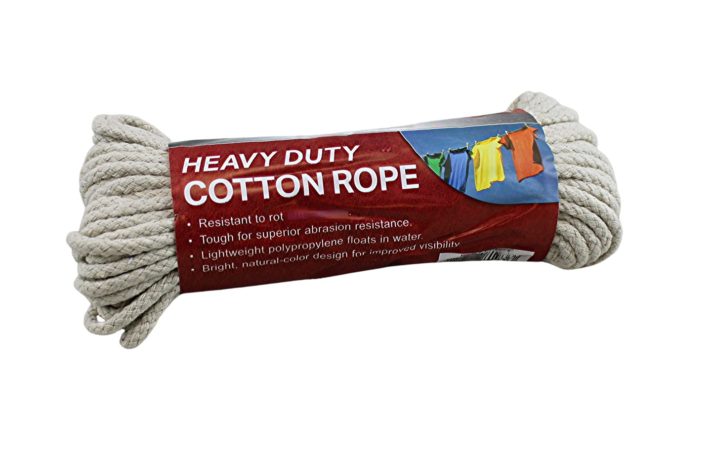 100 Ft Heavy Duty Braided Cotton Rope Clothesline Approximately #6 1/4" 6 mm Multi Purpose Home Boat Camping