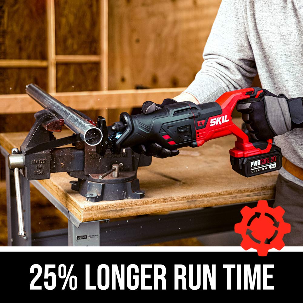SKIL 20V Compact Reciprocating Saw Includes 2.0Ah PWR CORE 20 Lithium Battery and Charger - RS582902