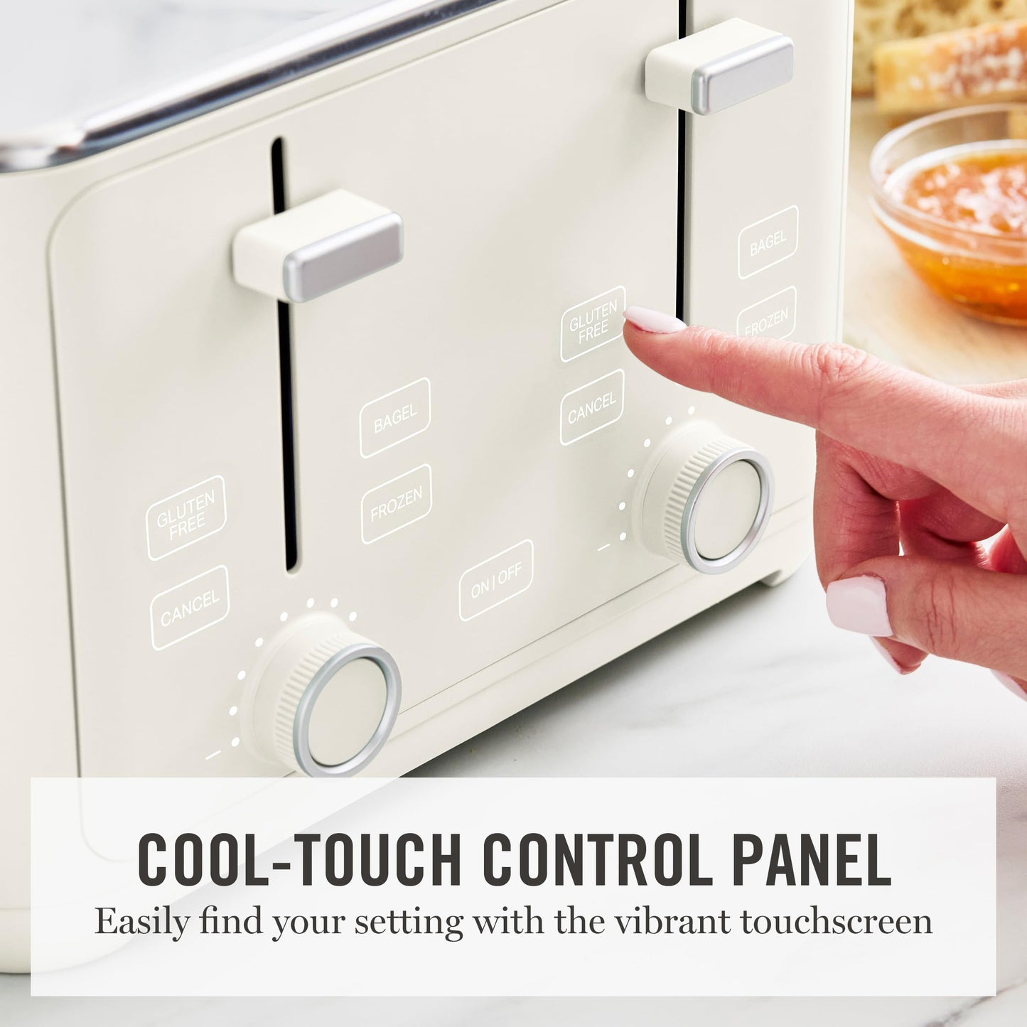 Martha Stewart 4 Slice Toaster, 10 Shade Settings with Defrost, Cancel, Bagel & Gluten-Free, Extra-Wide Self-Centering Slots for Waffles, Artisan Bread, Removable Crumb Tray, Cord Wrap,1800W, Honeydew