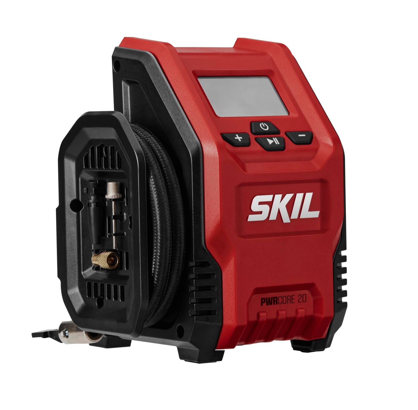SKIL 20V 4-Tool Combo Kit: 20V Cordless Drill Driver Reciprocating Saw, Circular Saw and Spotlight, Includes Two 2.0Ah PWR CORE Lithium Batteries and One Charger - CB739701,Black, Red