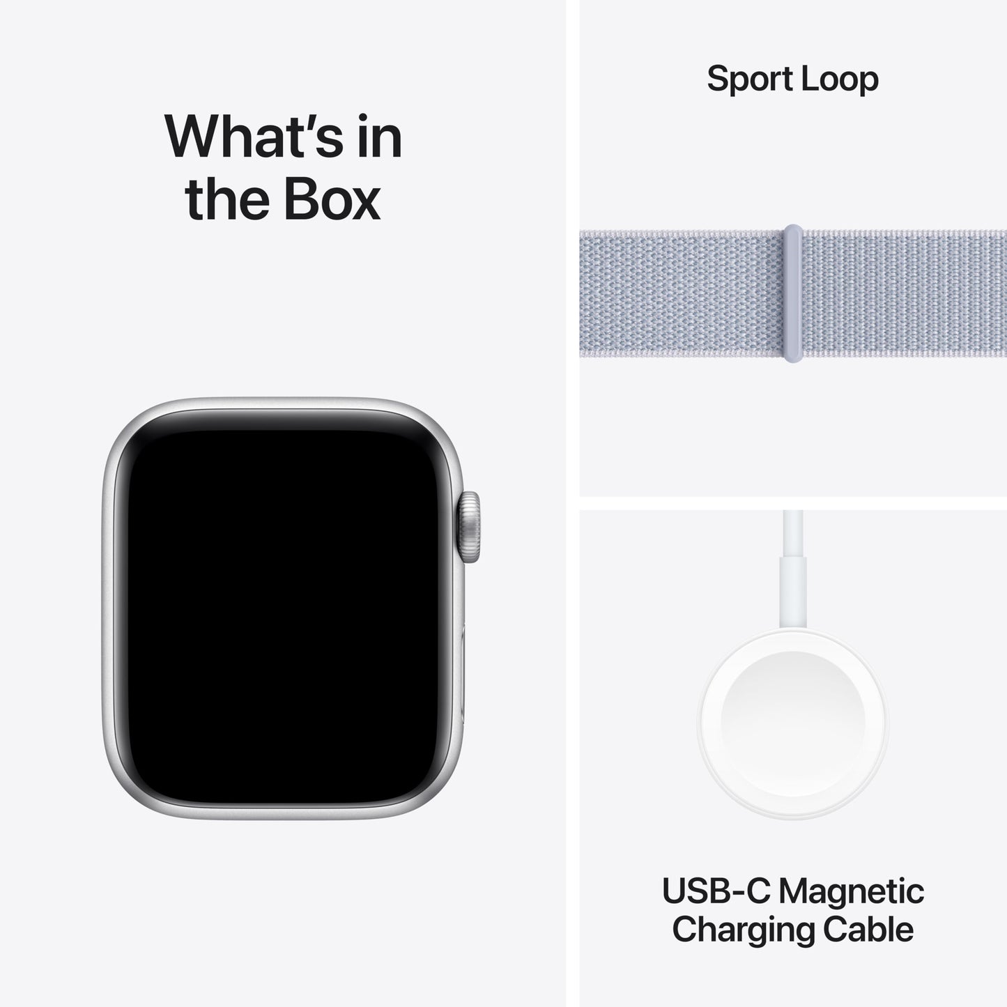 Apple Watch SE (2nd Gen) [GPS 44mm] Smartwatch with Silver Aluminum Case with Blue Cloud Sport Loop One Size. Fitness and Sleep Trackers, Crash Detection, Heart Rate Monitor, Carbon Neutral