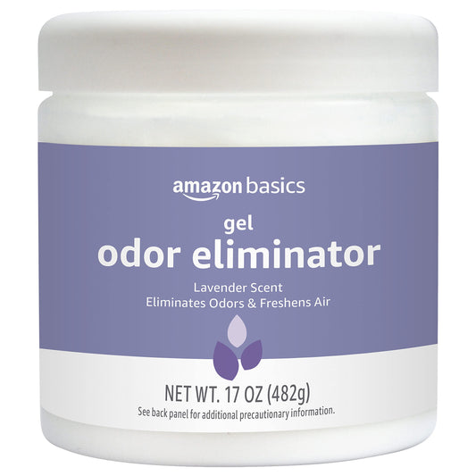 Amazon Basics Gel Odor Eliminator, Activated Charcoal, Lavender, 17 Oz, Pack of 1