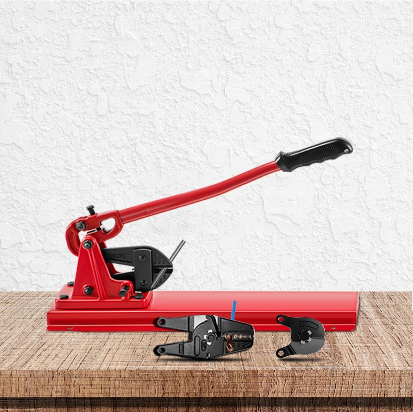 VEVOR Bench Swager Tool 24" Wire Rope Swaging Tool w/Crimper Cable Bolt Cutter Head Bench Crimper 1/16"-3/16" Aluminum/Copper Sleeves Bench Cable Alloy Steel Crimper Swager for1/2" Wire Rope Ferrules