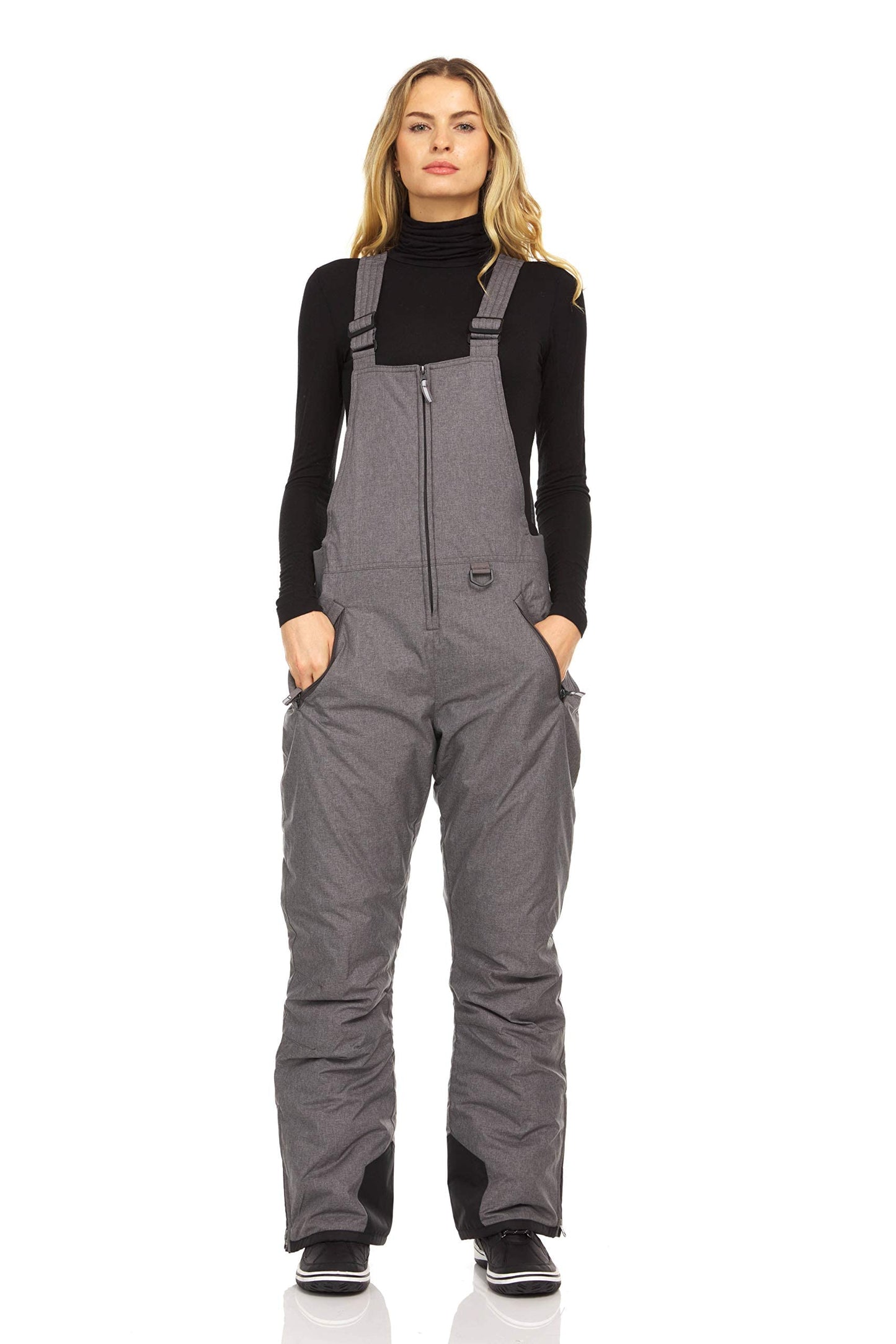 Arctic Quest Womens Ski Snow Bibs Pants Insulated Water Resistant Overalls Snowboarding Winter Waterproof Pants Women
