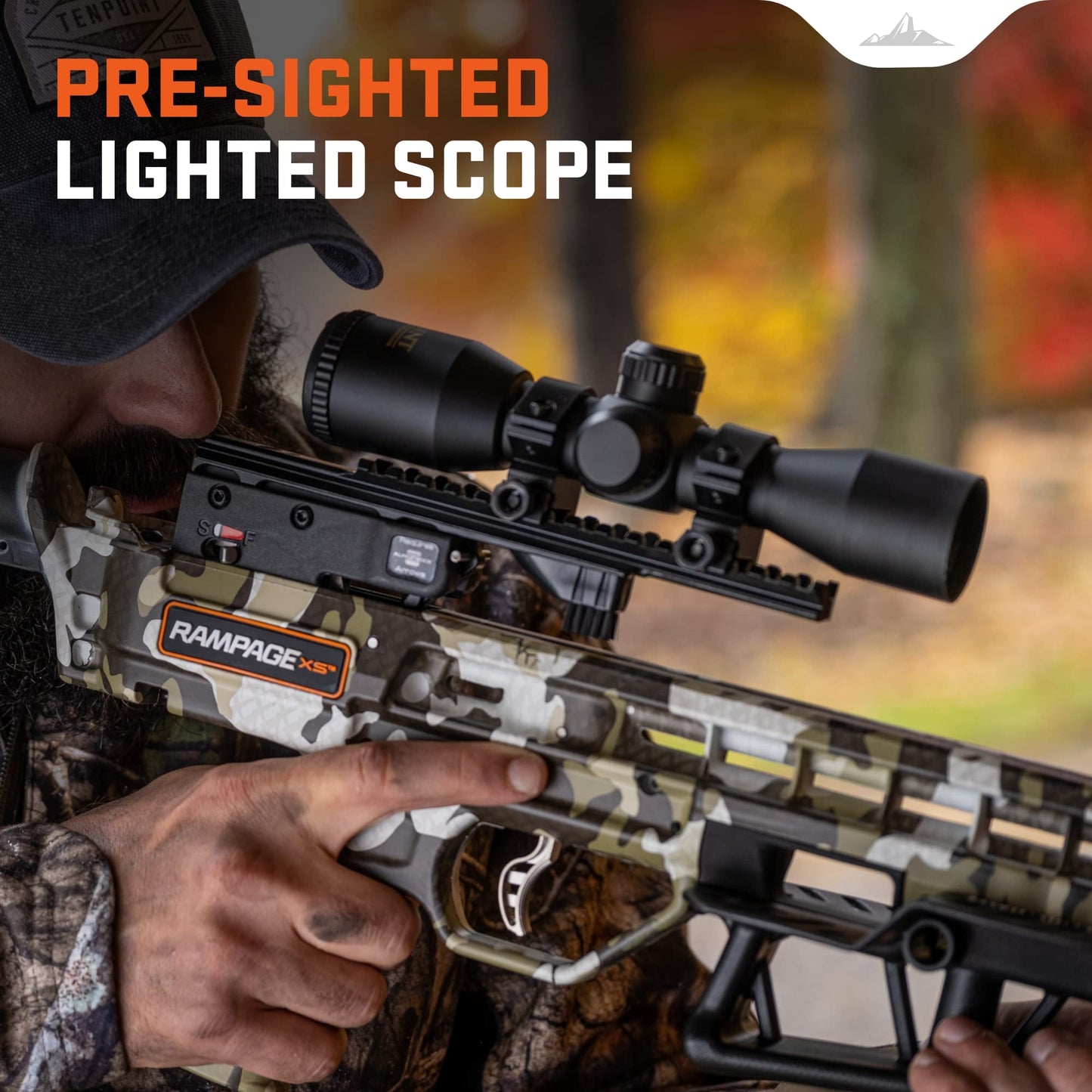 Wicked Ridge by TenPoint Rampage XS Crossbow, Peak XT - 390 FPS - The Ultimate Affordable Hunting Machine - Includes Lighted 3X Pro-View Scope
